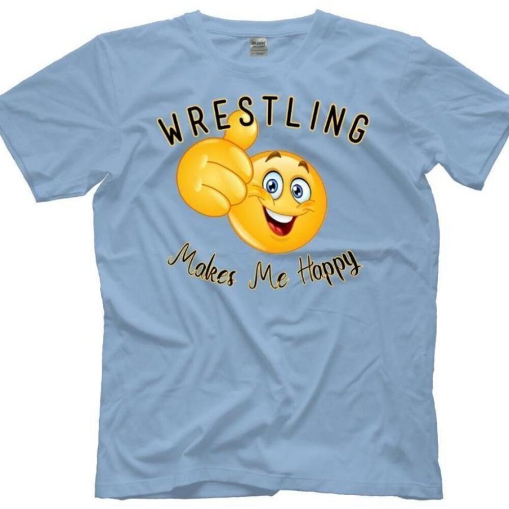 Wrestling Makes Me Happy 2025 Sport Fan Graphic Unisex T-Shirt 152